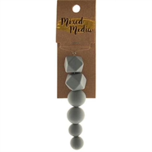 AussieSuperStore Jewellery Making Supplies Grey Silicone Hexagon and Round Beads (in 7 colours) Silicone Hexagon and Round Beads (in 7 colours) | Jewellery Making Beads | Jewellery Making Supplies 9323823200527 MM18028